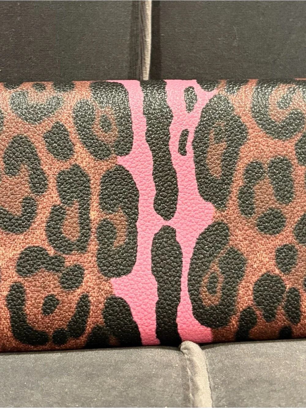 Dolce & Gabbana Brown Leopard Print & Pink Accent Key/Card Holder
